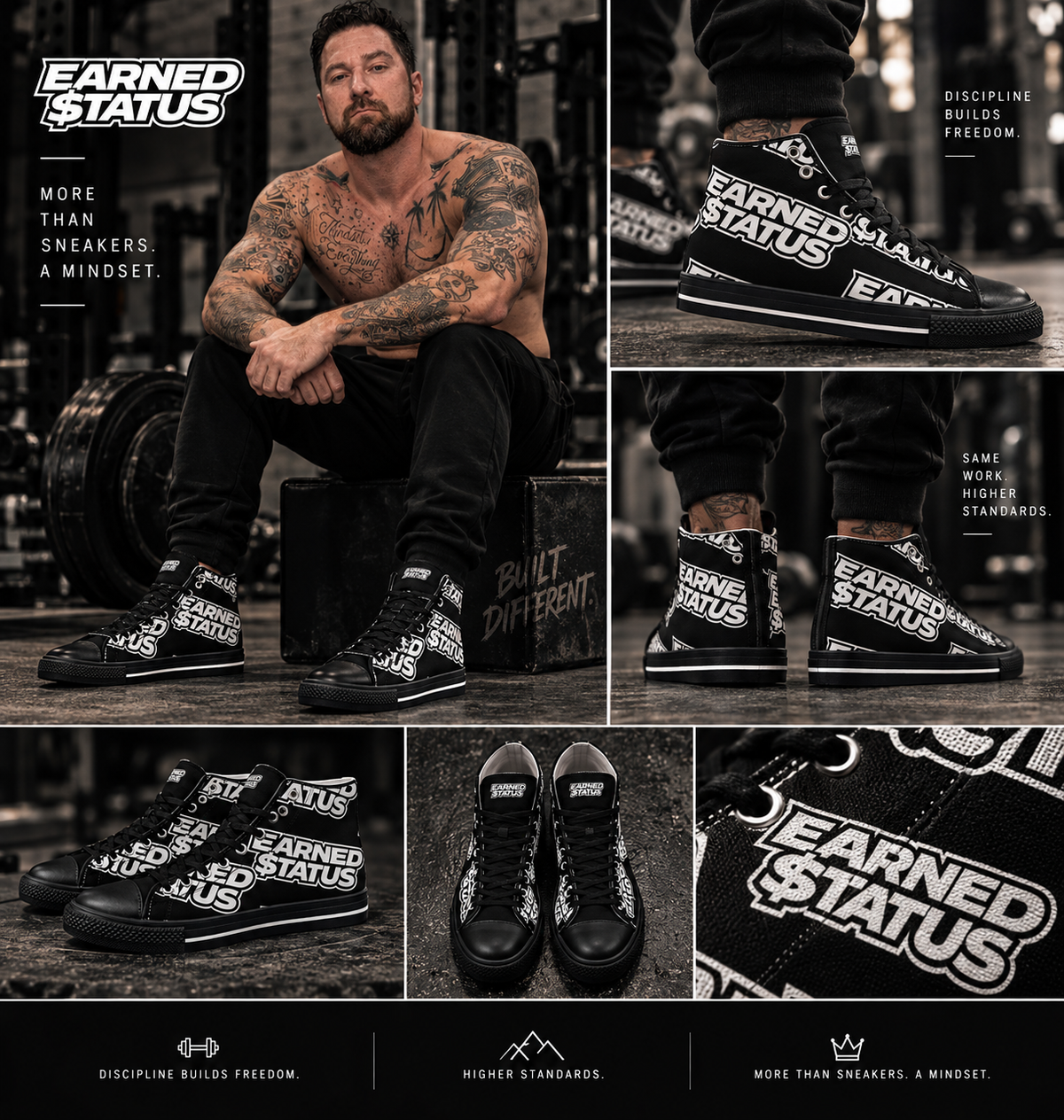 Earned $tatus High Tops campaign collage